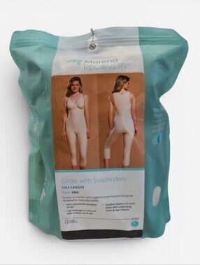 Marena Recovery Compression Girdle w/ Suspenders Calf Length Style FBM XL Beige